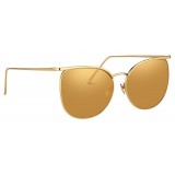 Linda Farrow - 509 C1 Browline Sunglasses - Yellow Gold - Linda Farrow Eyewear - Gigi Hagid - Elle Macpherson - Official