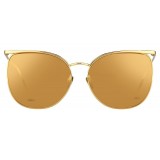 Linda Farrow - 509 C1 Browline Sunglasses - Yellow Gold - Linda Farrow Eyewear - Gigi Hagid - Elle Macpherson - Official