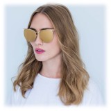 Linda Farrow - 509 C1 Browline Sunglasses - Yellow Gold - Linda Farrow Eyewear - Gigi Hagid - Elle Macpherson - Official
