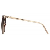 Linda Farrow - 509 C6 Browline Sunglasses - Rose Gold - Linda Farrow Eyewear - Gigi Hagid - Elle Macpherson - Official