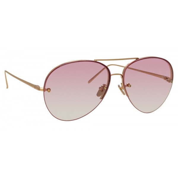 Linda Farrow - Occhiali da Sole Aviator 574 C11 - Oro Chiaro - Linda Farrow Eyewear