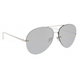 Linda Farrow - Occhiali da Sole Aviator 574 C2 - Oro Bianco - Linda Farrow Eyewear