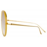 Linda Farrow - Occhiali da Sole Rotondi 457 C33 - Oro Giallo - Linda Farrow Eyewear