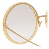 Linda Farrow - Occhiali da Sole Rotondi 457 C33 - Oro Giallo - Linda Farrow Eyewear