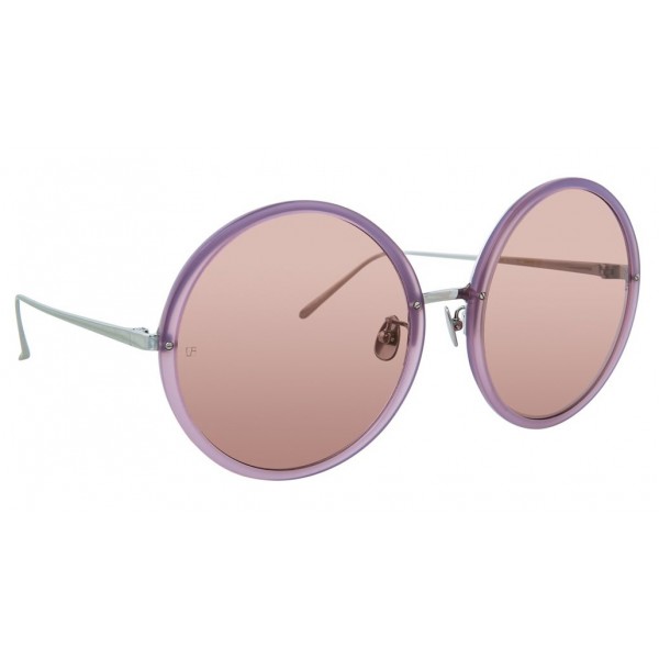 Linda Farrow - Occhiali da Sole Rotondi 457 C20 - Latte Viola - Linda Farrow Eyewear