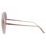 Linda Farrow - Occhiali da Sole Rotondi 457 C18 - Latte Pesca - Linda Farrow Eyewear