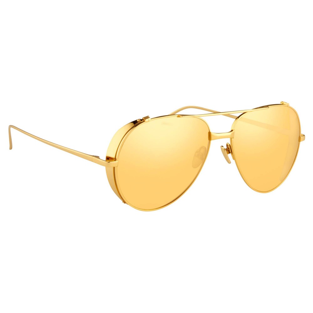 Linda Farrow - 426 C1 Aviator Sunglasses - Yellow Gold - Linda