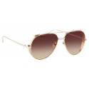 Linda Farrow - 426 C6 Aviator Sunglasses - Yellow Gold - Linda Farrow Eyewear