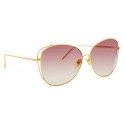 Linda Farrow - Occhiali da Sole Cat Eye 566 C5 - Oro - Linda Farrow Eyewear