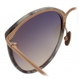 Linda Farrow - Occhiali da Sole Ovali 251 C41 - Marmo Grigio - Linda Farrow Eyewear