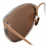 Linda Farrow - Occhiali da Sole Ovali 251 C52 - Marmo - Linda Farrow Eyewear