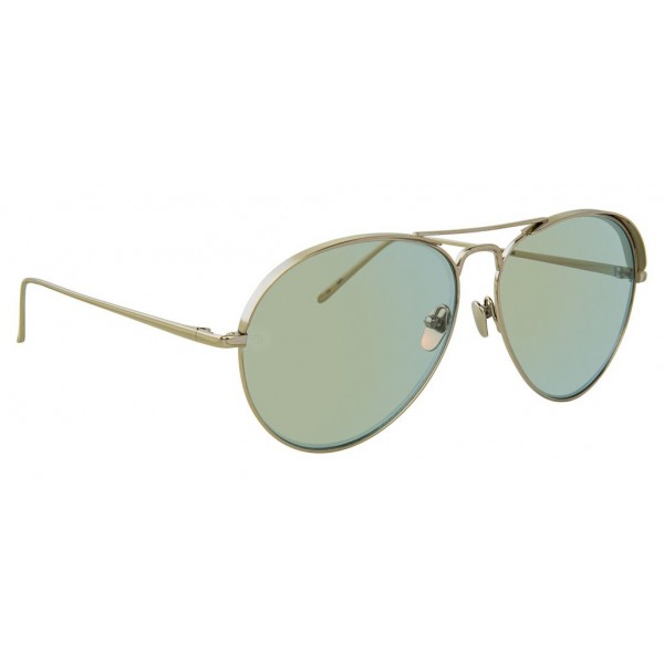 Linda Farrow - Occhiali da Sole Aviator 594 C6 - Oro Bianco - Linda Farrow Eyewear