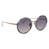 Linda Farrow - 239 C50 Round Sunglasses - Grey Marble - Linda Farrow Eyewear