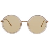 Linda Farrow - 239 C57 Round Sunglasses - Milky Peach - Linda Farrow Eyewear