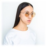 Linda Farrow - 239 C57 Round Sunglasses - Milky Peach - Linda Farrow Eyewear