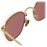 Linda Farrow - Occhiali da Sole Quadrati 479 C12 - Oro Chiaro - Linda Farrow Eyewear