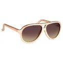 Linda Farrow - 149 C24 Aviator Sunglasses - Pink Snakeskin - Linda Farrow Eyewear