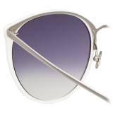 Linda Farrow - 747 C4 Oversized Sunglasses - White - Linda Farrow Eyewear