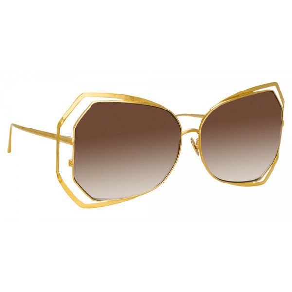 Linda Farrow - 695 C4 Oversized Sunglasses - Yellow Gold - Linda Farrow Eyewear