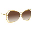 Linda Farrow - Occhiali da Sole Oversize 695 C4 - Oro Giallo - Linda Farrow Eyewear