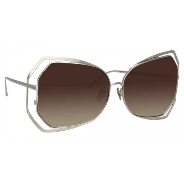 Linda Farrow - 695 C5 Oversized Sunglasses - White Gold - Linda Farrow Eyewear