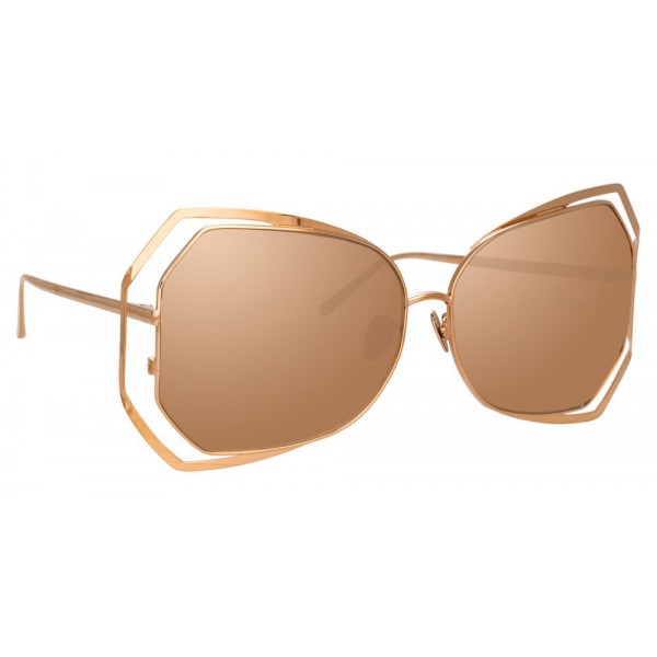 Linda Farrow - Occhiali da Sole Oversize 695 C3 - Oro Rosa - Linda Farrow Eyewear