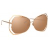 Linda Farrow - Occhiali da Sole Oversize 695 C3 - Oro Rosa - Linda Farrow Eyewear