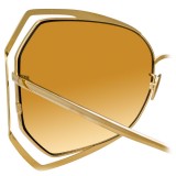 Linda Farrow - 695 C1 Oversized Sunglasses - Yellow Gold - Linda Farrow Eyewear