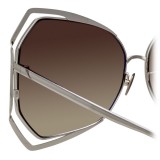 Linda Farrow - 695 C5 Oversized Sunglasses - White Gold - Linda Farrow Eyewear