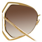 Linda Farrow - 695 C4 Oversized Sunglasses - Yellow Gold - Linda Farrow Eyewear