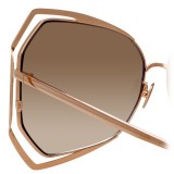 Linda Farrow - 695 C6 Oversized Sunglasses - Rose Gold - Linda Farrow Eyewear