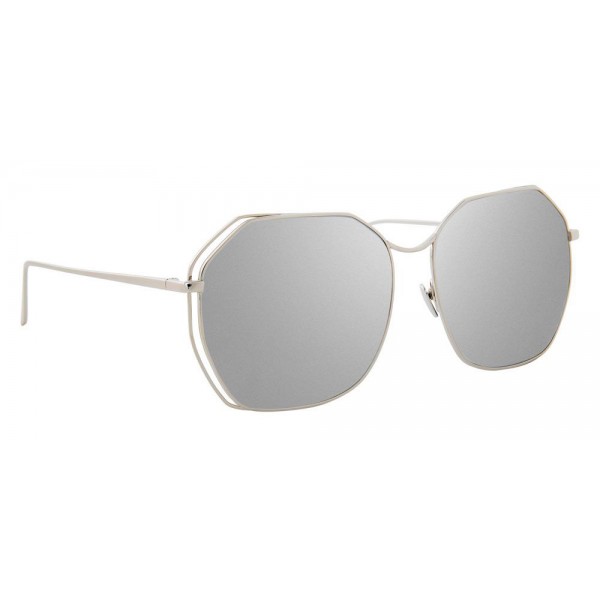 Linda Farrow - Occhiali da Sole Oversize 350 C12 - Oro Bianco - Linda Farrow Eyewear