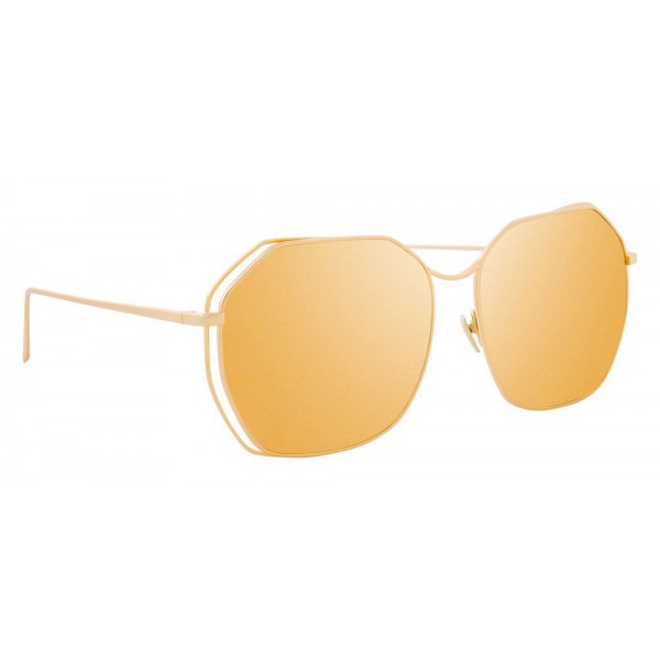 Linda Farrow - 350 C11 Oversized Sunglasses - Gold - Linda Farrow Eyewear