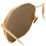 Linda Farrow - 350 C11 Oversized Sunglasses - Gold - Linda Farrow Eyewear