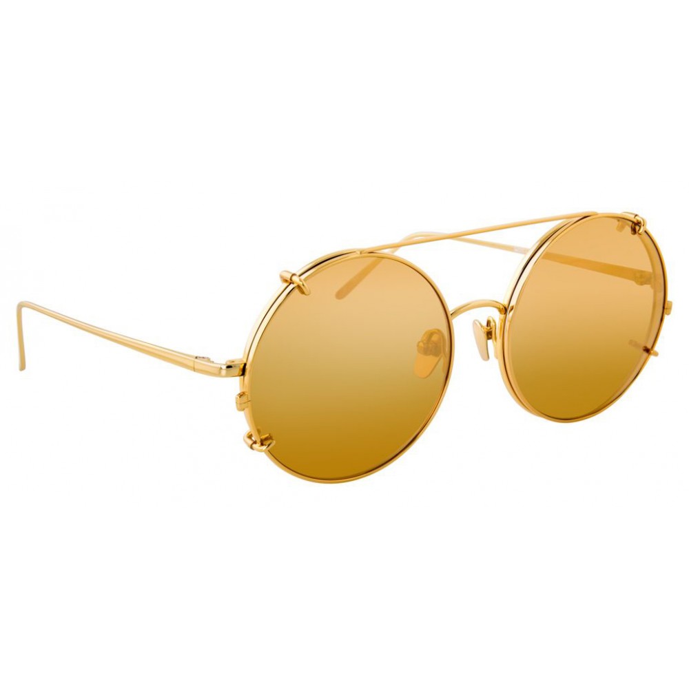 Linda Farrow - 647 C1 Round Sunglasses - Yellow Gold - Linda Farrow ...