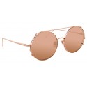 Linda Farrow - Occhiali da Sole Rotondi 647 C3 - Oro Rosa - Linda Farrow Eyewear