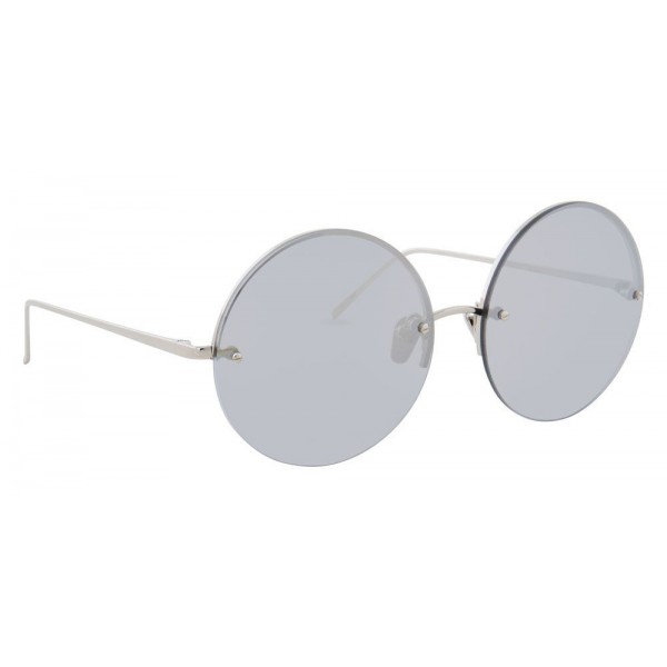 Linda Farrow - Occhiali da Sole Rotondi 565 C2 - Oro Bianco - Linda Farrow Eyewear