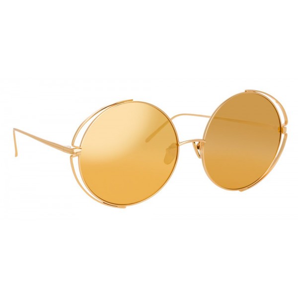 Linda Farrow - 816 C1 Round Sunglasses - Yellow Gold - Linda Farrow Eyewear