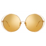 Linda Farrow - Occhiali da Sole Rotondi 816 C1 - Oro Giallo - Linda Farrow Eyewear