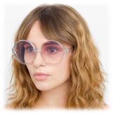 Linda Farrow - 657 C12 Round Sunglasses - Clear - Linda Farrow Eyewear