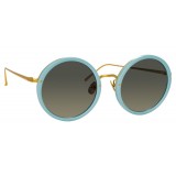 Linda Farrow - 239 C70 Round Sunglasses - Porcelaine Blu - Linda Farrow Eyewear