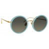 Linda Farrow - 239 C70 Round Sunglasses - Porcelaine Blu - Linda Farrow Eyewear