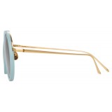 Linda Farrow - Occhiali da Sole Rotondi 239 C70 - Blu Porcellana - Linda Farrow Eyewear