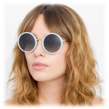 Linda Farrow - 239 C70 Round Sunglasses - Porcelaine Blu - Linda Farrow Eyewear