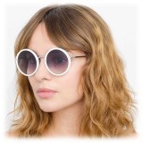 Linda Farrow - 239 C68 Round Sunglasses - White - Linda Farrow Eyewear