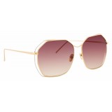 Linda Farrow - 350 C15 Oversized Sunglasses - White & Yellow Gold - Linda Farrow Eyewear