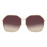 Linda Farrow - 350 C15 Oversized Sunglasses - White & Yellow Gold - Linda Farrow Eyewear