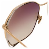 Linda Farrow - 350 C15 Oversized Sunglasses - White & Yellow Gold - Linda Farrow Eyewear