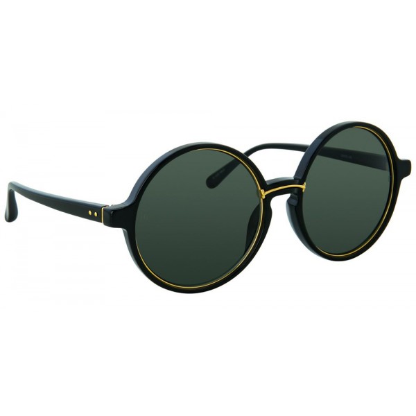 Linda Farrow - Occhiali da Sole Rotondi 650 C1 - Nero - Linda Farrow Eyewear