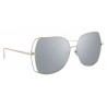 Linda Farrow - Occhiali da Sole Oversize 590 C2 - Oro Bianco - Linda Farrow Eyewear